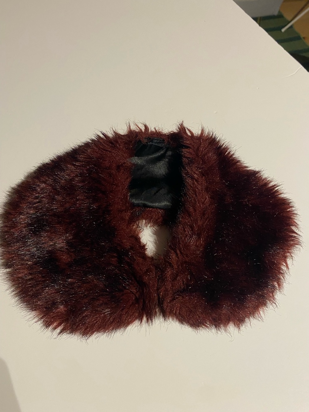 Faux Fur Collar in Deep Burgundy